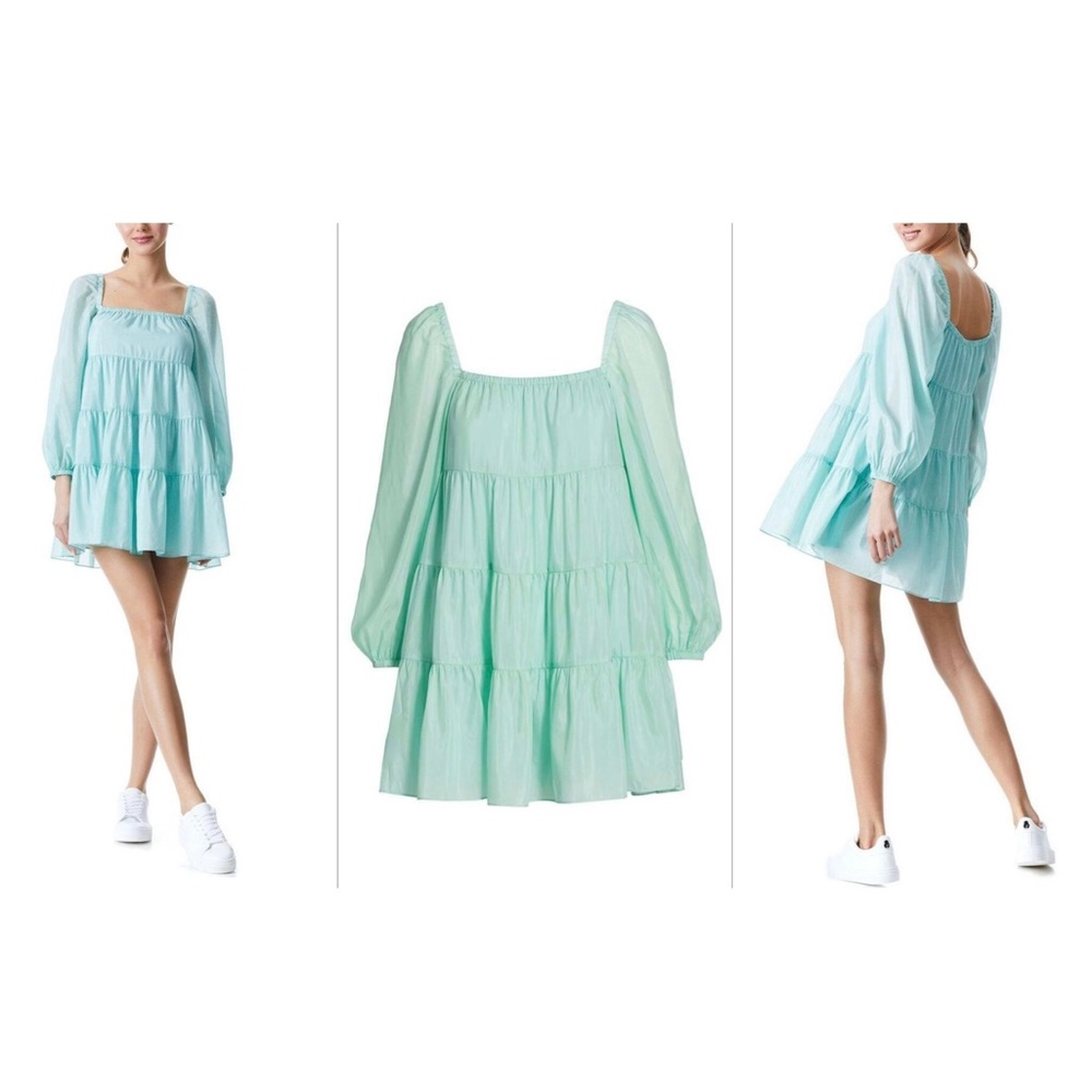Alice + Olivia Rowen Tired Square Neck Tunic Dress